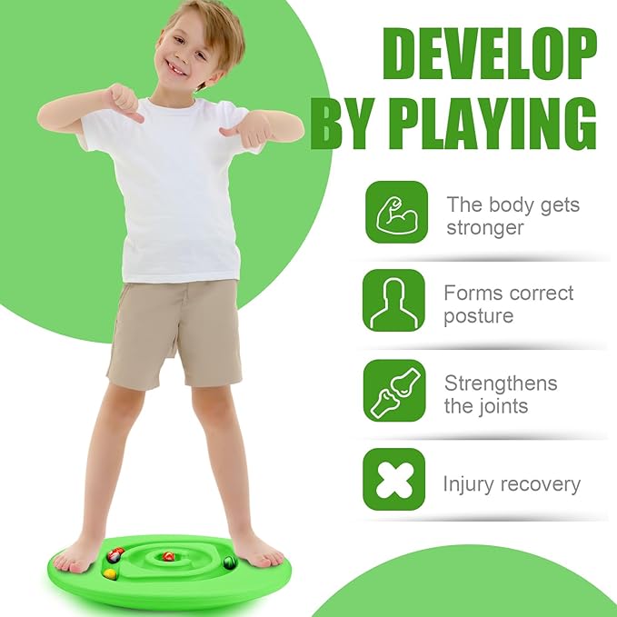 Maze Balance Board for Kids Plastic Wobble Rocker Balance Board with Mini Balls Load 170lb for