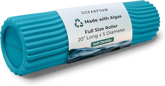 Oceanfoam Soft Tidal Roller (Miami Blue) - Low Density Foam Roller for Physical Therapy, Back Pain