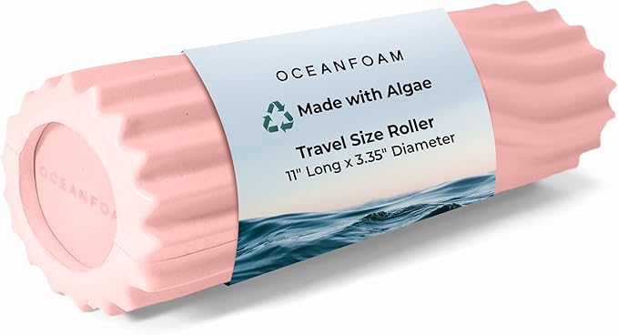 Oceanfoam Ripple Travel Foam Roller (11" x 3.35") Firm Mini Foam Roller for Physical Therapy, Deep