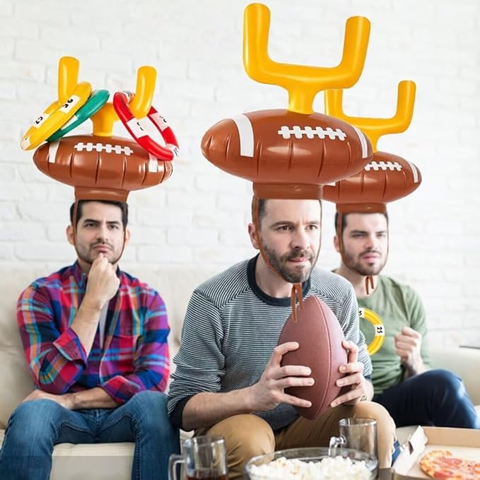 2 Set Inflatable Football Post Ring Toss, Goal Post Ring Game, Football Goal Post for Kids, Family