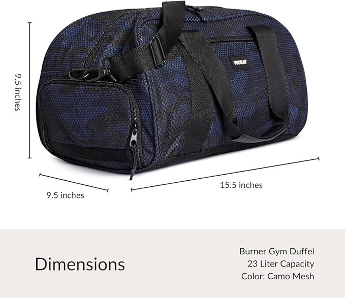 Vooray Burner Gym Duffel Bag, Gym Bag for Women and Men with Shoe Compartment, Weekender, Overnight