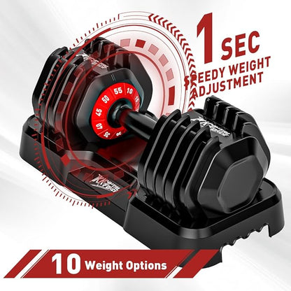 25/55lbs Adjustable Dumbbells Set, Dumbbells with Anti-Slip Metal Handle for Exercise & Fitness