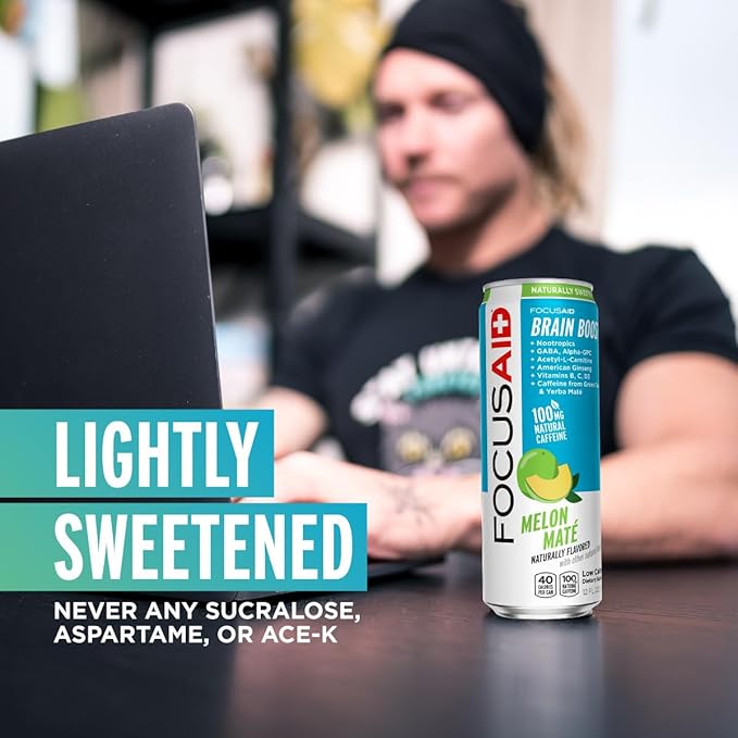 FOCUSAID Energy Blend, Brain Boosting Nootropics Drink, Alpha-GPC, GABA, B-Complex, Yerba Mate