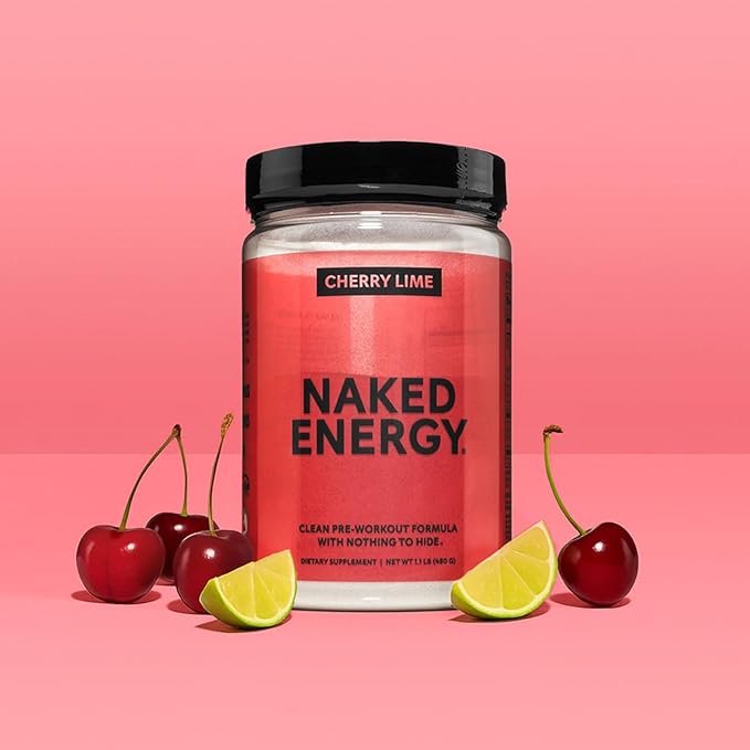 NAKED Cherry Lime Energy - Clean Pre Workout Supplement for Men and Women, Vegan Friendly, No Added