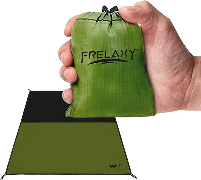 Frelaxy Pocket Picnic Blanket, Waterproof Sandproof Beach Mat, Compact Camping Tarp for Festivals