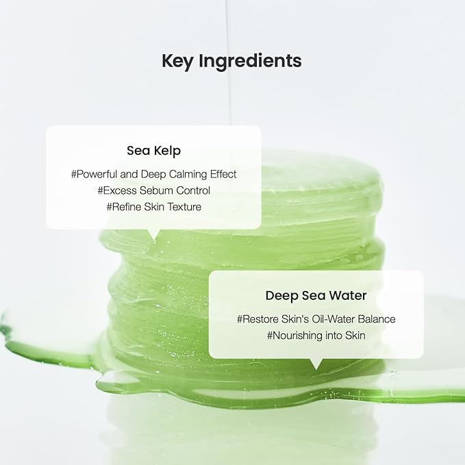 Biodance Sea Kelp Gel Toner Pads, Calming & Soothing for Sensitive Skin, Oil & Sebum Control