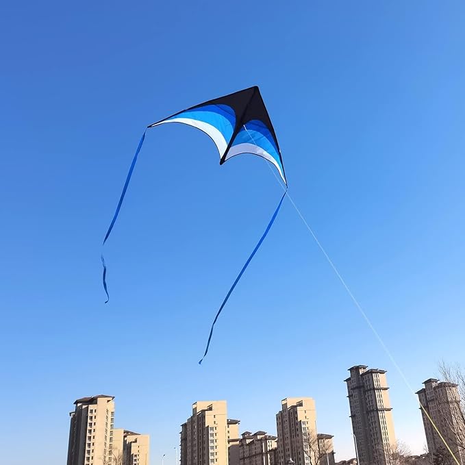 Mint's Colorful Life 60'' Delta Kite With 7.1in Reel Winder, Easy Flying & String Spool for Kids &