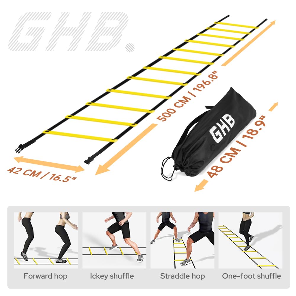 GHB Pro Agility Ladder 12 Rung 20ft 2 Pack