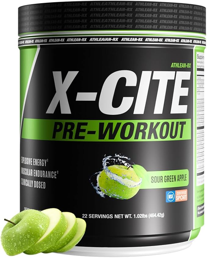 X-CITE Pre-Workout by ATHLEAN-X - Enhanced Formula with Beta-Alanine, Creatine & Caffeine for