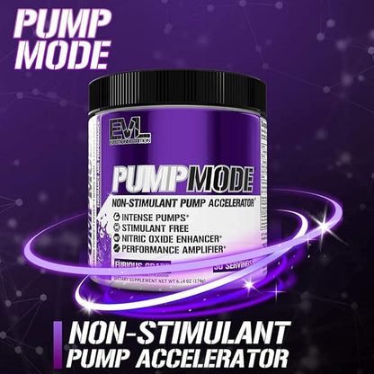 EVL PumpMode Nitric Oxide Supplement - Nitric Oxide Booster Pump Pre Workout Powder with Glycerol
