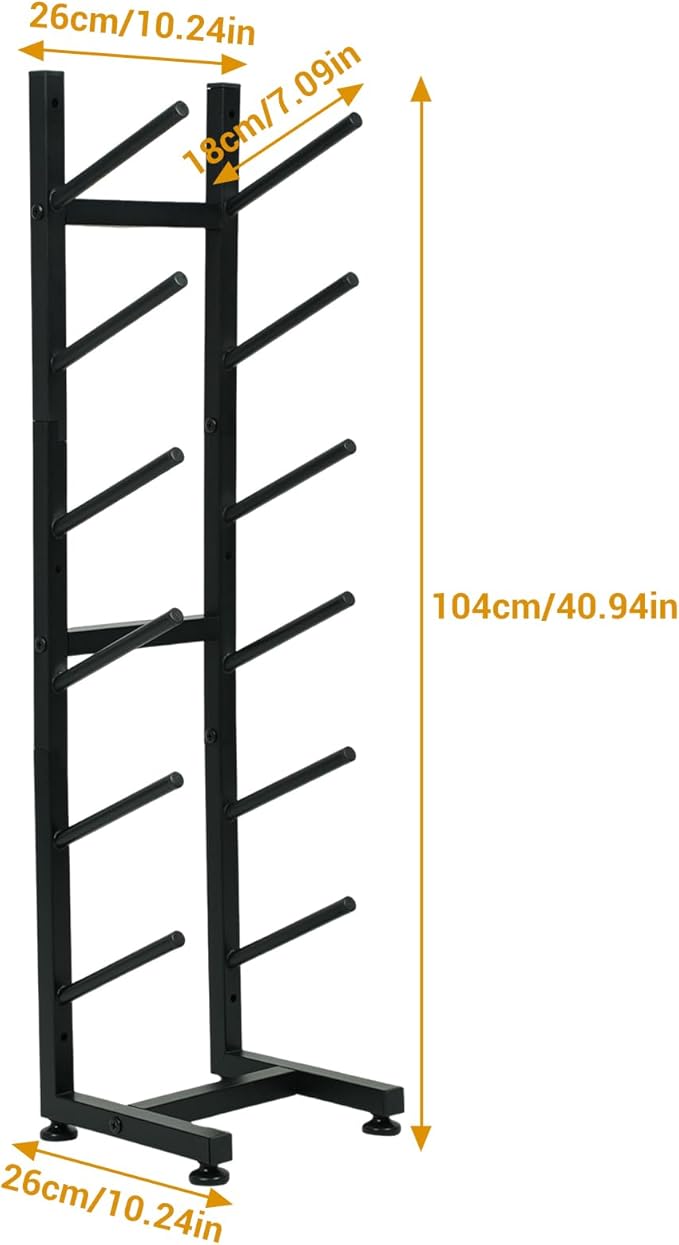 BiJun Skateboard Racks Floor Stand, 6-Layer Skateboard Wall Mount,Snowboard Storage Rack