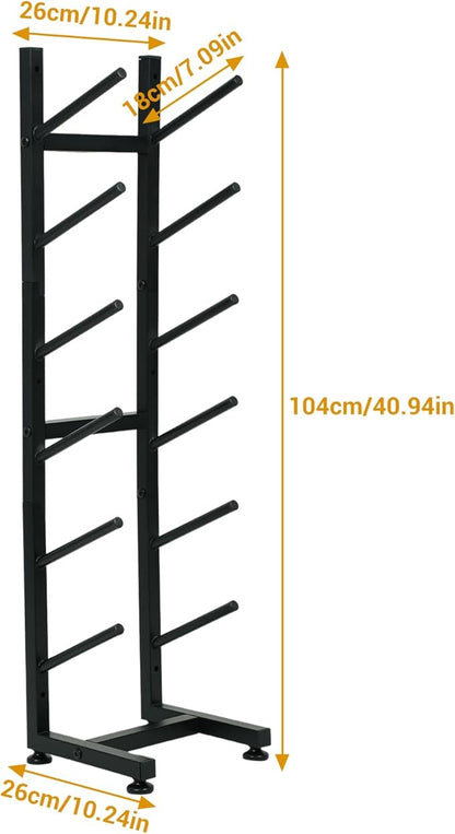 BiJun Skateboard Racks Floor Stand, 6-Layer Skateboard Wall Mount,Snowboard Storage Rack
