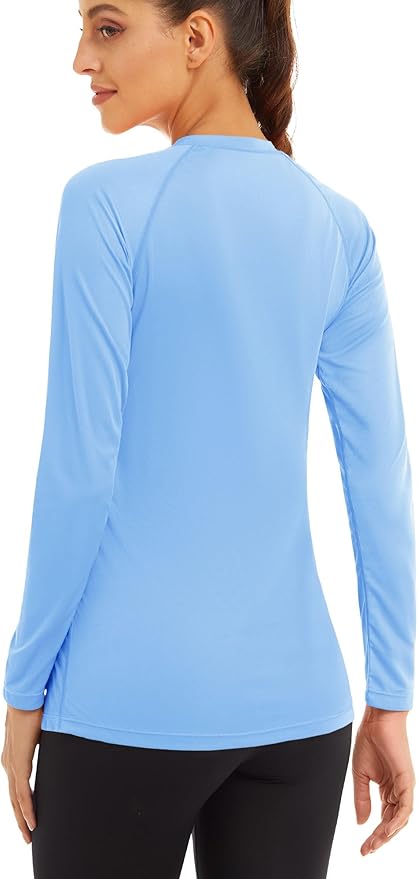 MAGCOMSEN Women's 2 Pack Long Sleeve Shirts UPF 50+ Sun Protection Quick Dry Swim Shirt for Rash