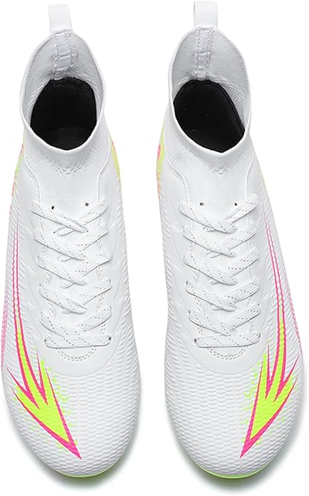 Men's High Top Soccer Shoes FG Long Spikes Adult Football Shoes Lightweight Professional Athletic