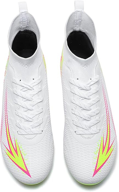 Men's High Top Soccer Shoes FG Long Spikes Adult Football Shoes Lightweight Professional Athletic