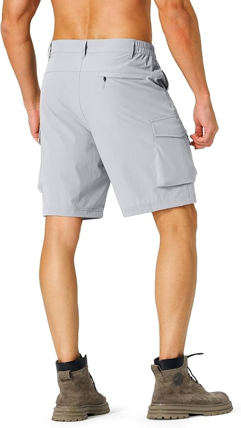 Men's Hiking Cargo Shorts Quick Dry Lightweight Travel Shorts with Multi Pockets for Fishing