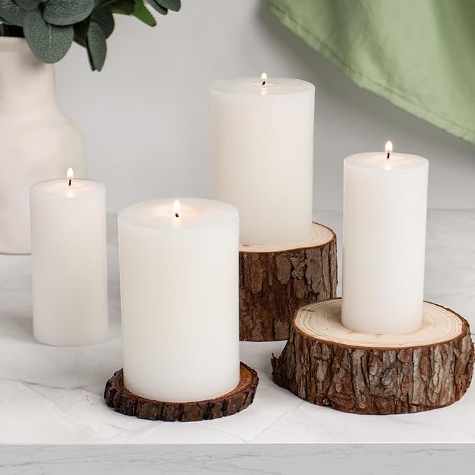 KONNI White Pillar Candles Set of 10, 2"x 4" Unscented Pillar Candles Bulk, 20 Hours Long Burning