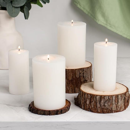 KONNI White Pillar Candles Set of 10, 2"x 4" Unscented Pillar Candles Bulk, 20 Hours Long Burning