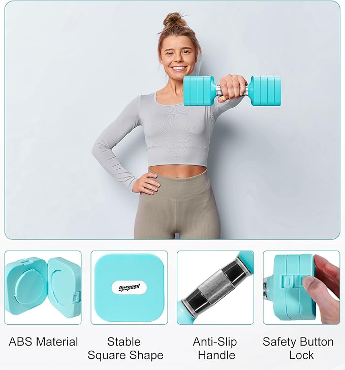 15LB 20LB 40LB 50LB Adjustable Dumbbell Set Free Weights Dumbbells Set for Women Men Hand Weights