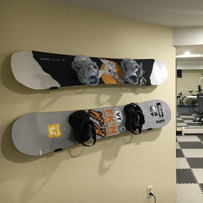 Poskad Snowboard Wall Rack,Ski Wall Mount Display, Home and Garage Snowboard Storage,Solid Aluminum