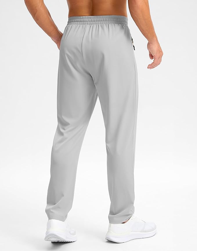 Pudolla Men's Lightweight Hiking Pants Quick-Dry Outdoor Sweatpants with Zipper Pockets for Casual