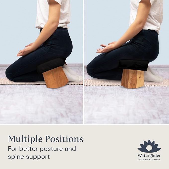 Meditation Bench (NAT. White), Seiza, Sustainable Acacia Wood with Curved Bottom Edges for The