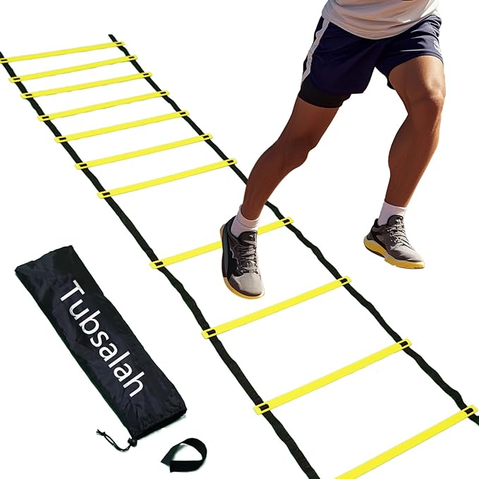 20ft Adjustable Agility Ladder with Carry Bag – Football Training Equipment & Speed Ladder for
