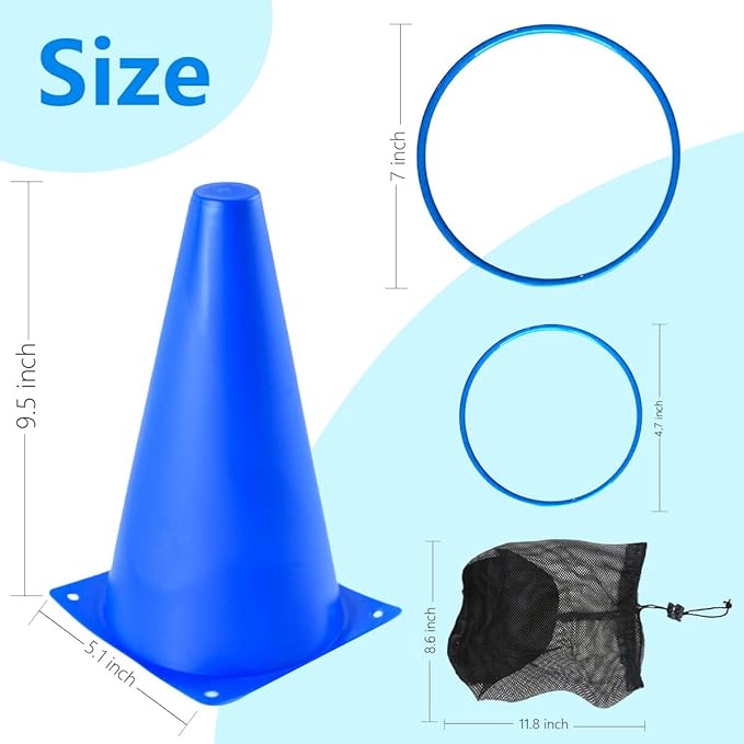 OBTANIM 26 Pcs Plastic Colorful Cones Ring Toss Combo Set Outdoor Carnival Games for Kids Adults