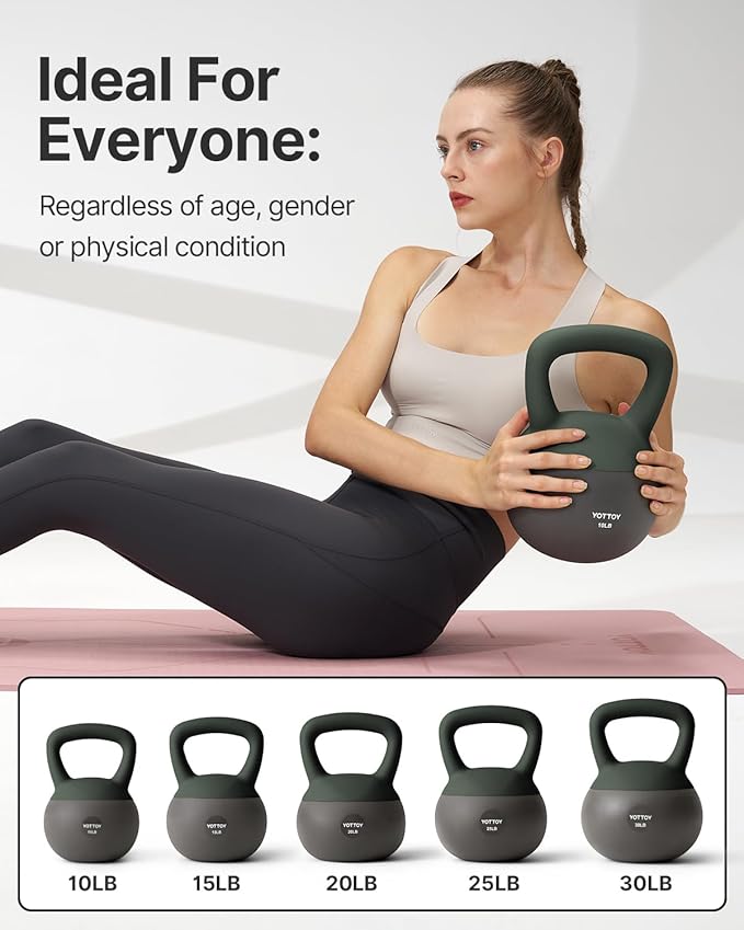 YOTTOY Soft Kettlebell, Set for Strength Training Kettlebells & Home Workouts, Soft-Sided Cushioned