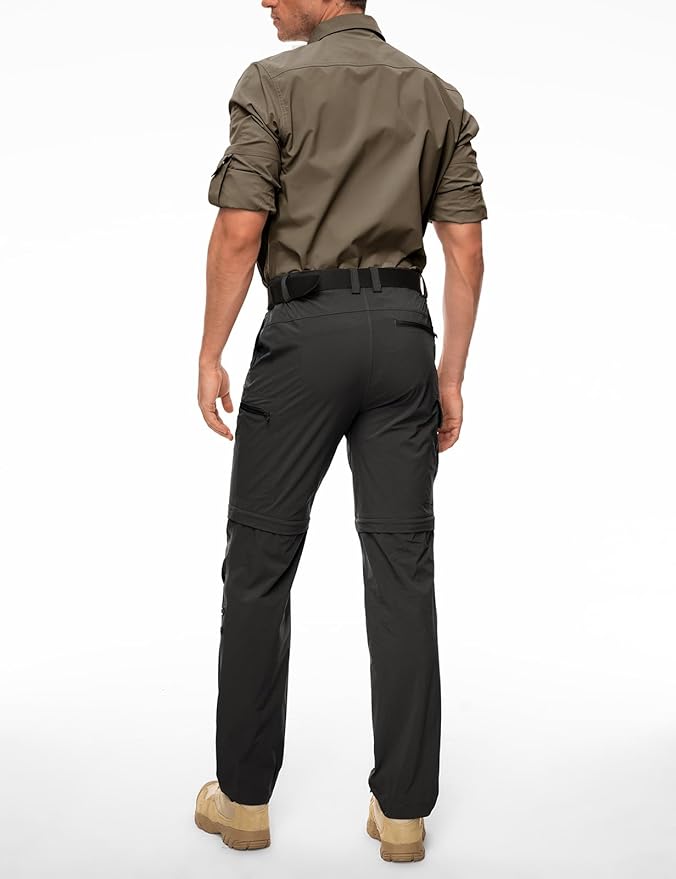 Wespornow Men's-Convertible-Hiking-Pants Quick Dry Lightweight Zip Off Breathable Cargo Pants for