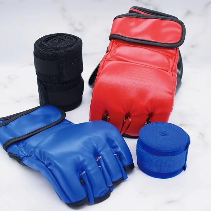 2 Pairs Boxing Gloves Kickboxing Gloves for Men Women Beginner Professional Shockproof Leather