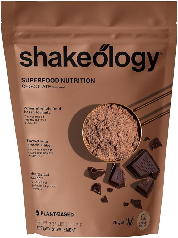 Shakeology 0g Added Sugar Plant Based Protein Powder Blend, Gluten-Free Shake with Vitamins and