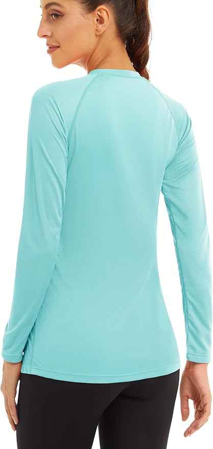 MAGCOMSEN Women's 2 Pack Long Sleeve Shirts UPF 50+ Sun Protection Quick Dry Swim Shirt for Rash