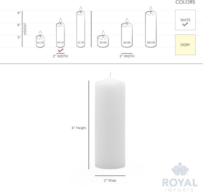 Royal Imports Pillar Candles White Unscented Premium Wax, 40 Hours Burning for Wedding, Spa, Party