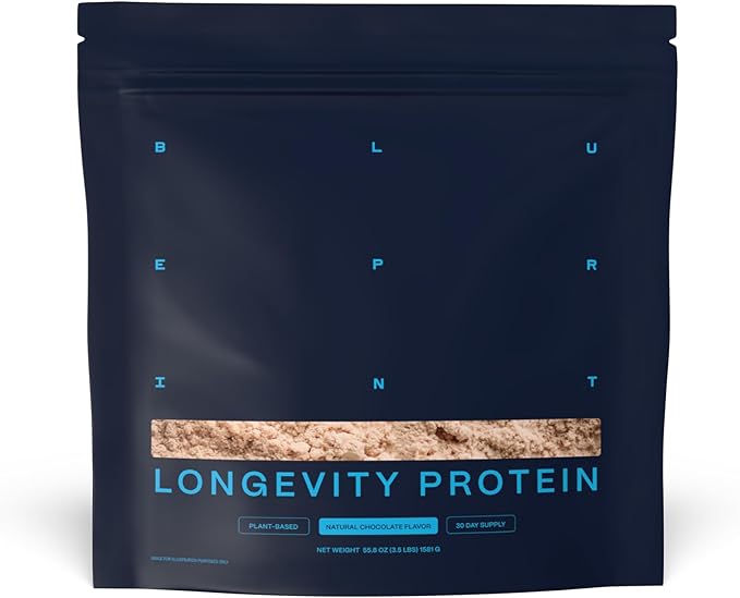 Blueprint Bryan Johnson Chocolate Protein Powder ??Vegan Plant-Based Supplement with Cocoa Powder