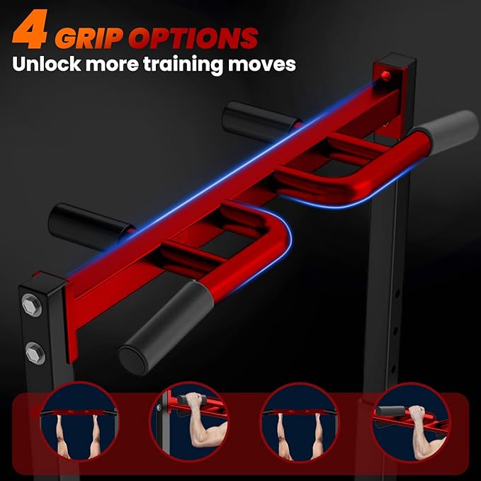 Power Tower Pull Up Dip Station Foldable, Pull Up Bar Station Adjustable, Multi-Function Home Gym