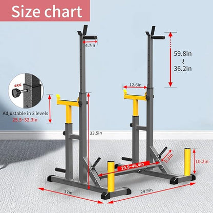 K KiNGKANG Adjustable Squat Rack,Multi-Function Barbell Rack for Weight Lifting and Home Gym