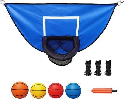 Trampoline Basketball Hoop, with Pump and 4 Mini Balls, Easy to Install, Universal Trampoline