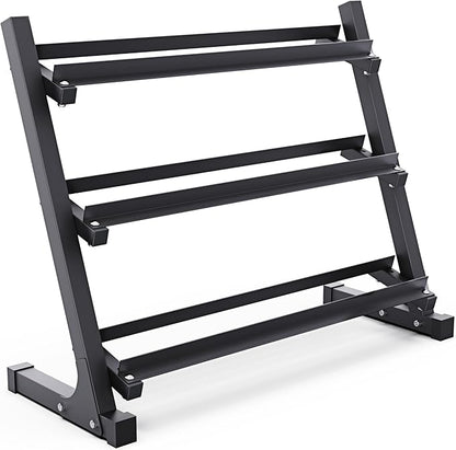 Synergee Dumbbell Rack for Home Gym – 3 Tier Adjustable Weight Rack for Dumbbells – Space-Saving