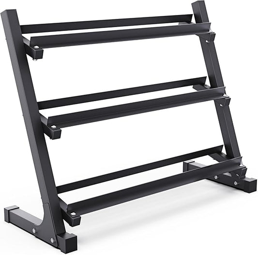 Synergee Dumbbell Rack for Home Gym – 3 Tier Adjustable Weight Rack for Dumbbells – Space-Saving