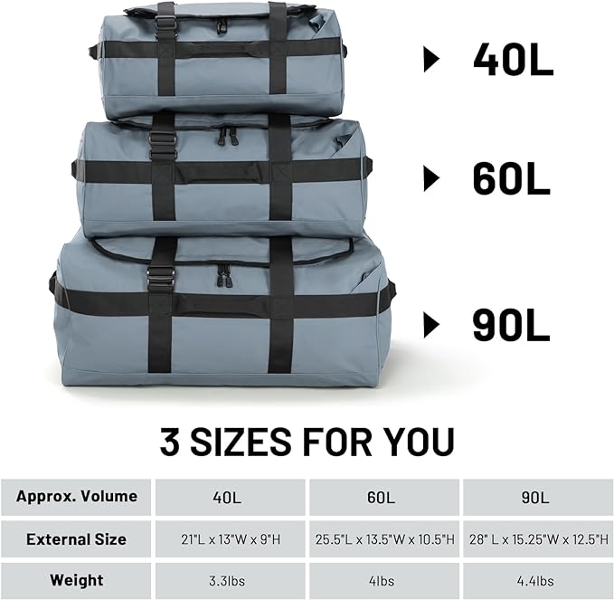 MIER Water Resistant Backpack Duffle Heavy Duty Convertible Duffle Bag with Backpack Straps for