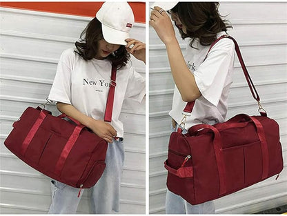 KARRESLY Sports Gym Bag for Women Travel Duffel Bag with Wet Pocket and Shoes Compartment for