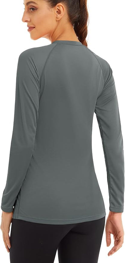 MAGCOMSEN Women's 2 Pack Long Sleeve Shirts UPF 50+ Sun Protection Quick Dry Swim Shirt for Rash