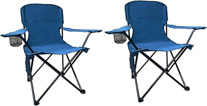 Folding Camping Chair, 225lb Capacity, Includes Cup Holder & Side Storage Bag, 5.5lbs Portable for