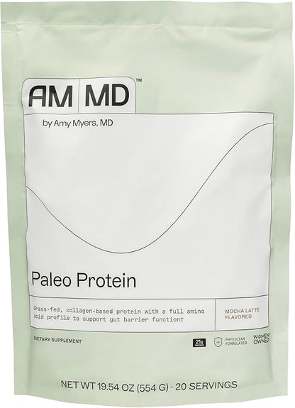Amy Myers MD Paleo Protein Powder - Mocha Latte, 20 Servings - Collagen-Based Gut Function Support