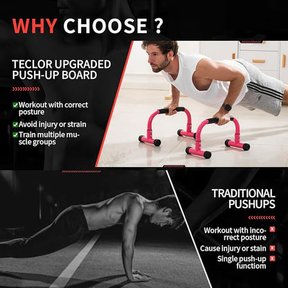 Push Up Bar, Parallettes Bars For L-sit & Dip, Heavy-Duty No Wobbling Parallel Bars Stand For