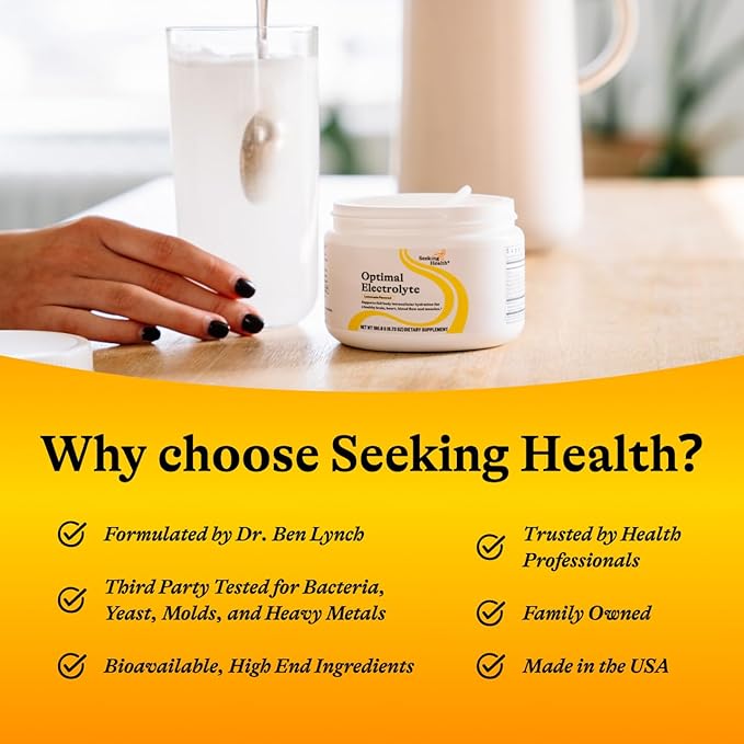 Seeking Health Optimal Electrolyte Powder, Lemonade Flavor, Healthy Energy and Endurance Support