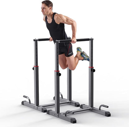 K KiNGKANG Dip Bar Station Set, 9 Level Adjustable, 1200lbs Heave Duty Dip Station for Full Body