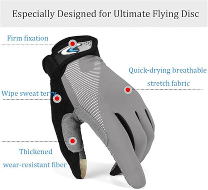 Ultimate Flying disc Gloves Ultimate Grip and Disc Gloves Breathable Non-Slip Sport Cycling Golf