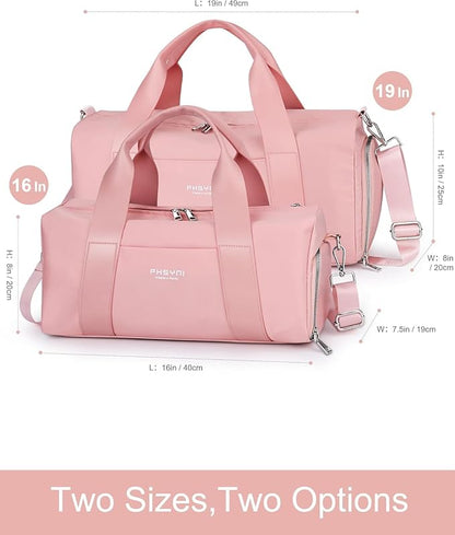Compact Sports Gym Bag for Women Girls, Cute Mini Duffle Bag with Wet Pocket & Shoes Compartment